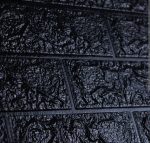 Самоклеящиеся 3D панели Черный кирпич 70×77 см | Декоративные панели под кирпич Loft — изображение 3