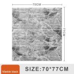 Самоклеящиеся 3D панели Черный мрамор 70×77 см | Декоративные панели для стен Premium