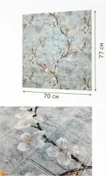 Самоклеящиеся 3D панели Сакура 70×77 см | Декоративные панели цветы | Объемный декор стен — изображение 4