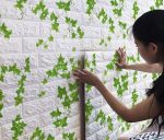 Самоклеящиеся 3D панели Плющ 70×77 см 4 мм | Зеленые декоративные панели для стен |  Эко стиль, быстрый монтаж
