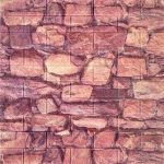 Самоклеящиеся 3D панели Красный камень 70×77 см 4 мм декоративные панели под камень