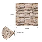 Декоративна 3D самоклейка панель "Піщаник бежевий" 700×770×3мм ідеальний вибір для швидкого ремонту!!! - Зображення 2