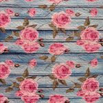 Самоклеящаяся 3D панель Розовые розы на голубом фоне 70×77 см - декоративная панель для стен, винтажный декор