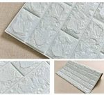 Самоклеюча 3D панель Біла цегла 70×77 см — декоративна панель для стін - Зображення 3