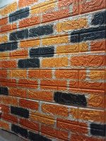 Самоклеящаяся декоративная 3D панель под бежево-коричневая матовая кирпич катер Катеринослав 700х770х4мм — изображение 2