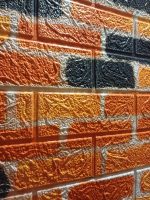 Самоклеящаяся декоративная 3D панель под бежево-коричневая матовая кирпич катер Катеринослав 700х770х4мм — изображение 5