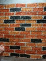 Самоклеящаяся декоративная 3D панель под бежево-коричневая матовая кирпич катер Катеринослав 700х770х4мм — изображение 6