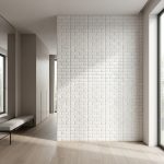 Еластичні водонепроникні самоклеючі 3д панелі під білий колотий камінь для експрес-оздоблення 70 на 77 см
