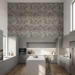 Самоклеящаяся 3D панель «Цветущая Сакура на сером кирпиче» 700х770х4 мм, интерьерные 3Д обои